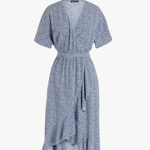 JCrew high low midi wrap dress.